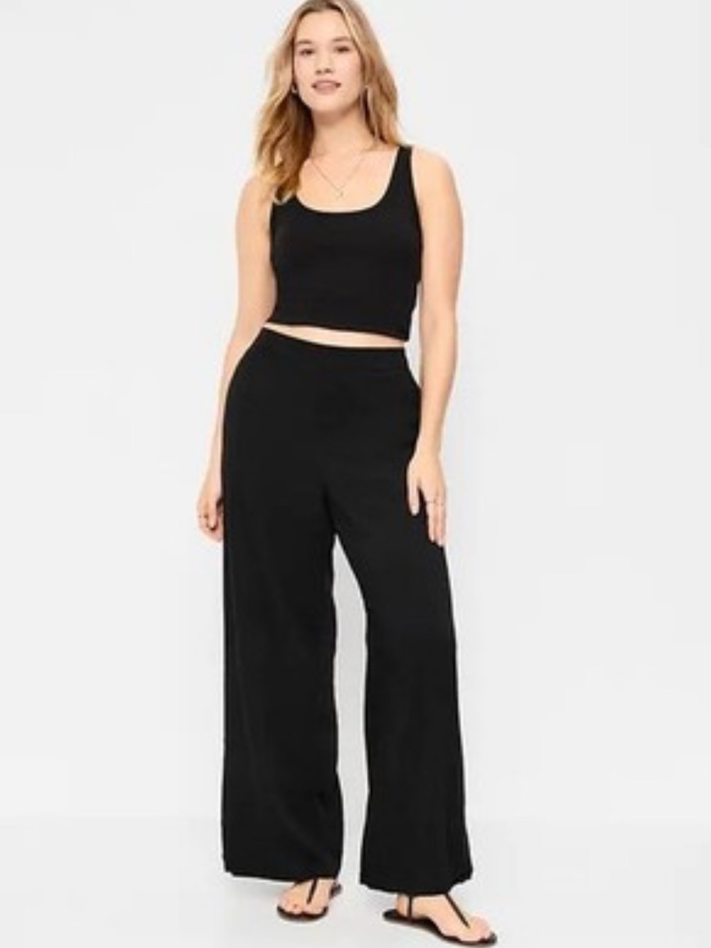 Old Navy Playa High Rise Black Wide Leg Pants Small